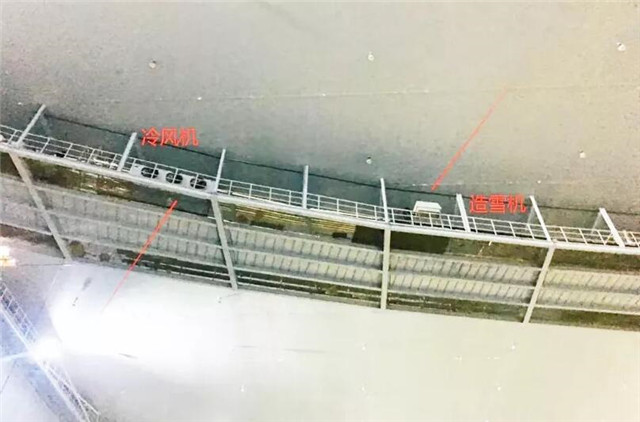 场馆内冷风机、造雪机等系统设备安装位置